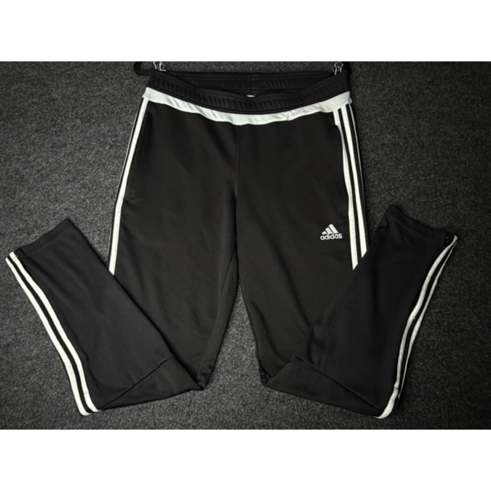 Adidas Tiro Training Pants Mens Large Black White 3 Stripe Soccer Joggers